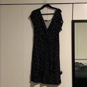 Torrid Fake wrap dress - size2 black w white stars